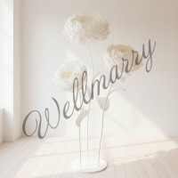 Ростовой цветок из бумаги "Пион белый White/White"